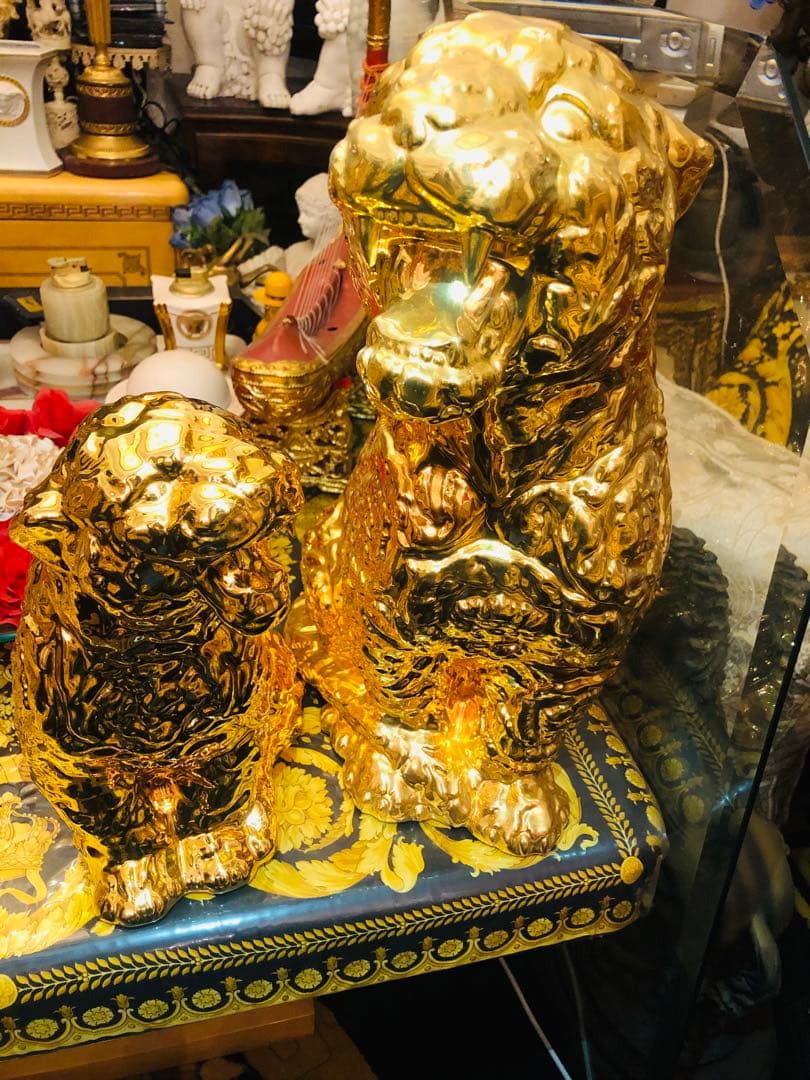 ★versace ロッコ チーター　親子☆ ゴールド　希少品　ヴェルサーチ