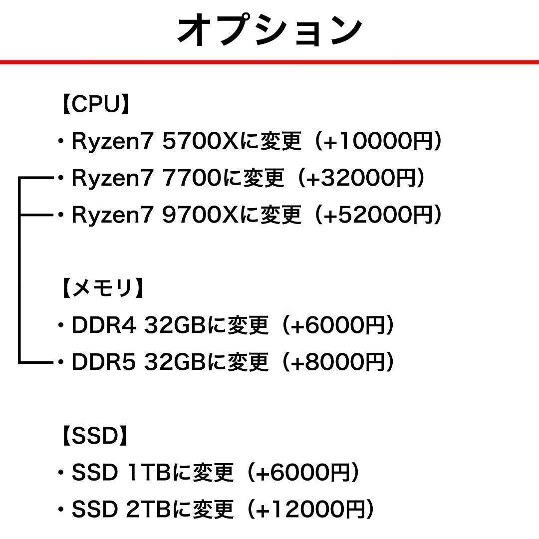 【即納激安ホワイトモデル】RX9060XT搭載ゲーミングPCフルセット✨新品④