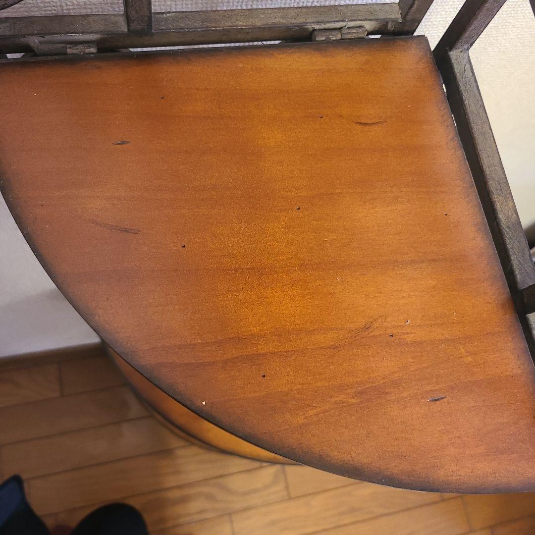 アンティーク調　折り畳み式　コーナーシェルフ