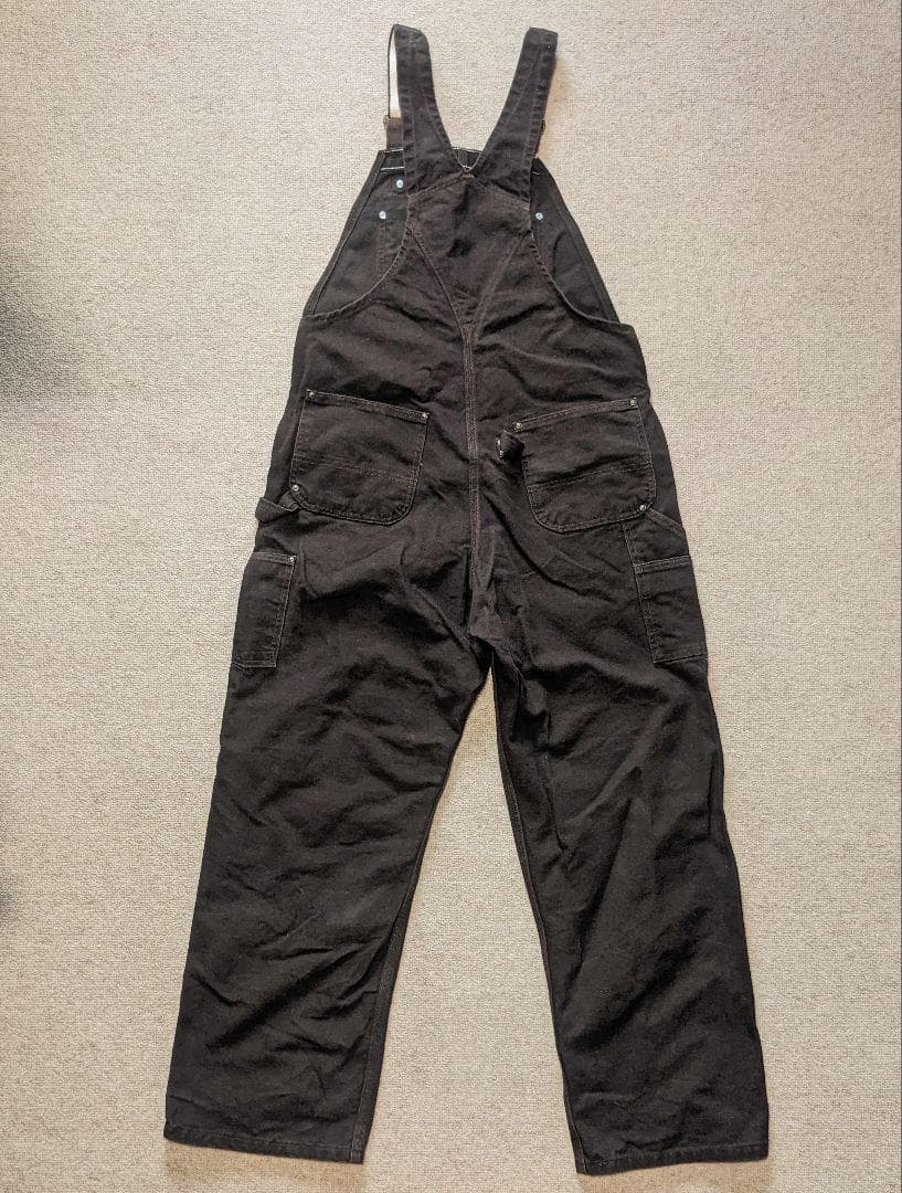 美品 カーハート オーバーオール ダック ダブルニー W36 ダークブラウン