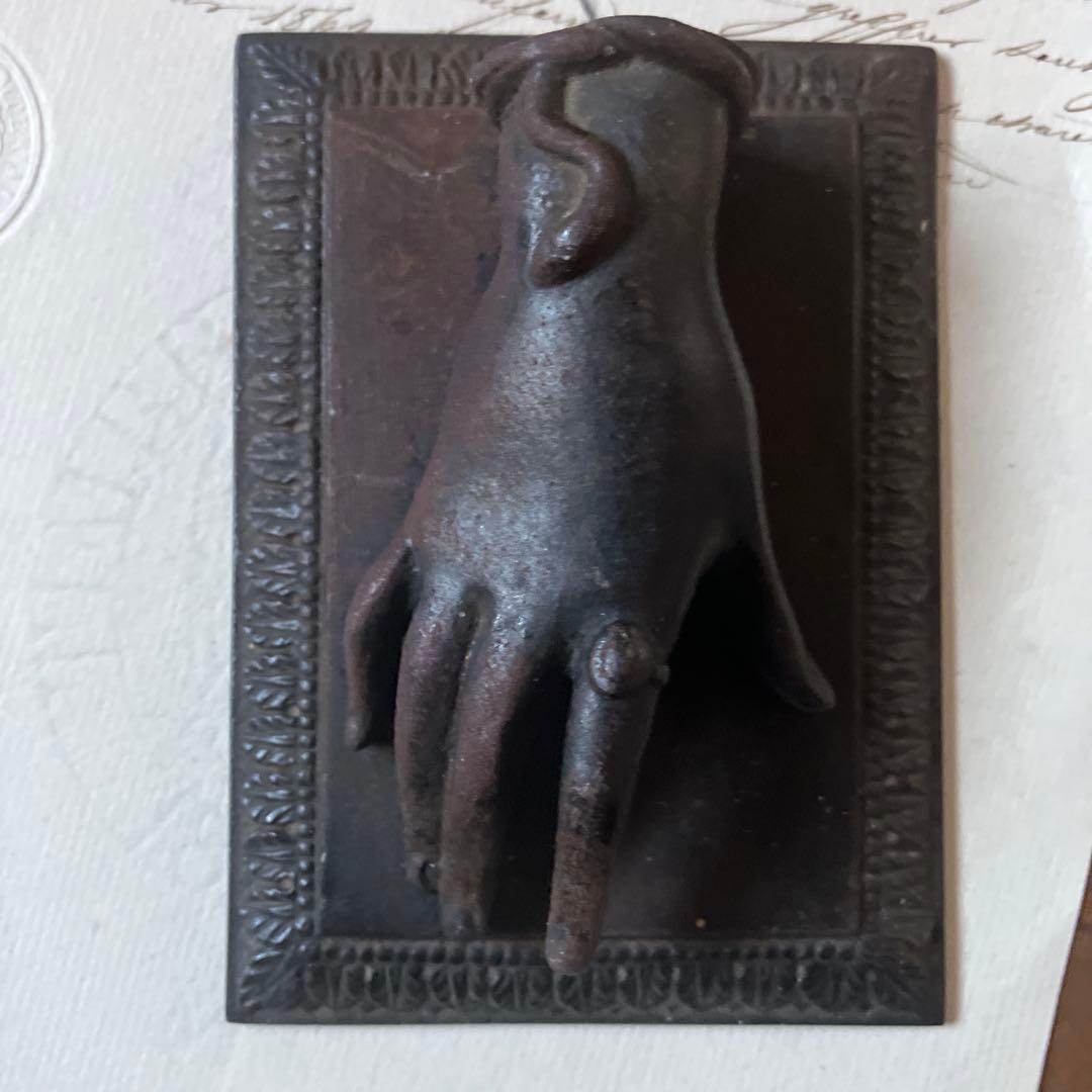 フランスアンティーク貴婦人の手　台座　ハンドオブジェ　19世紀　希少