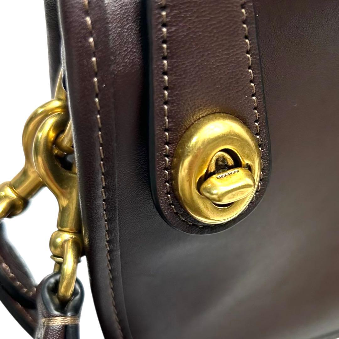コーチ COACH スィンガー 20 ハンドバッグ ターンロック 2way 茶色