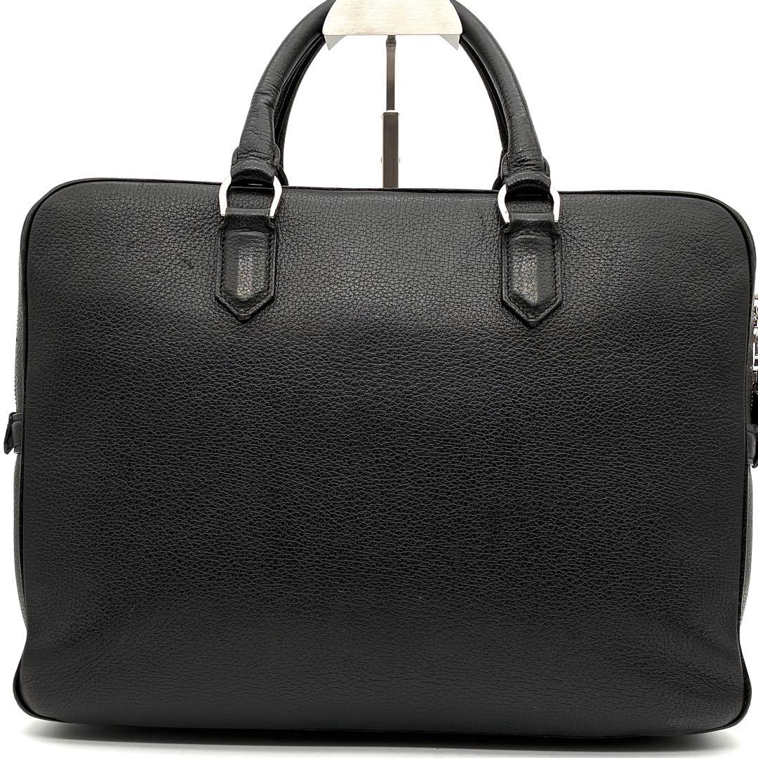 美品 ダンヒル アルバニー ビジネスバッグ A4 PC可 レザー ロゴ金具 黒