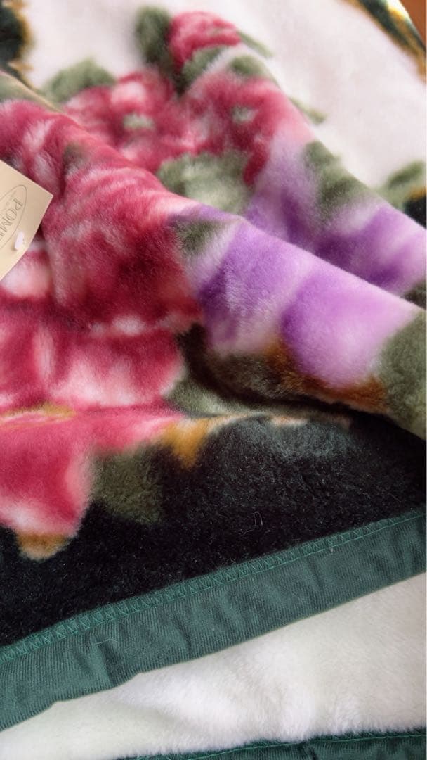 POMELY 高級アクリル2枚合わせ毛布 （赤、緑）2枚セット140x200cm