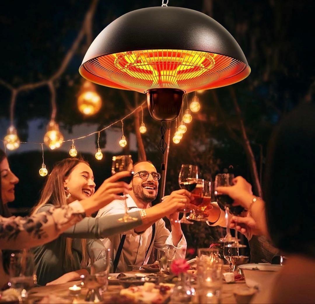 ハロゲンヒーター 屋外ヒーター 吊り下げ式 1500W 3段階温度調整