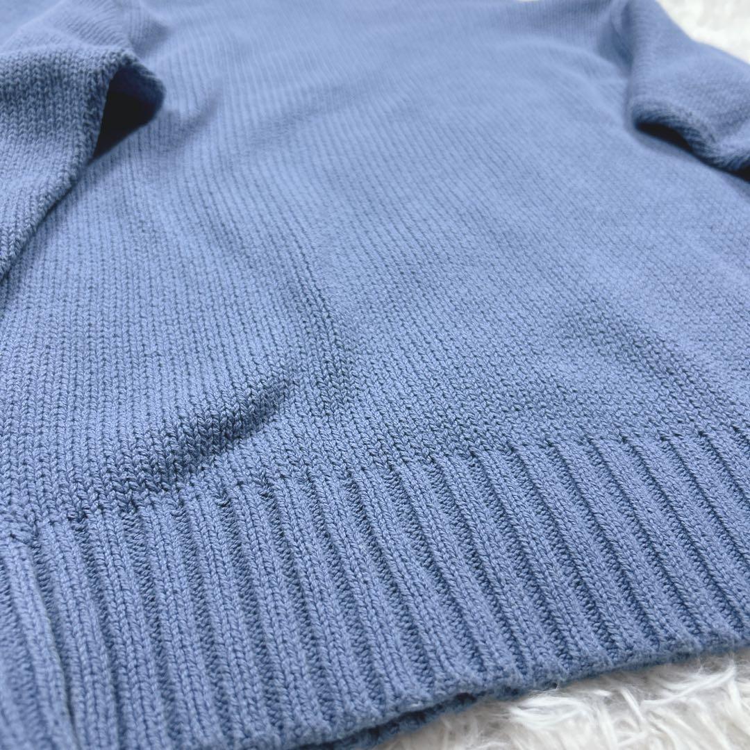 90s ポロバイラルフローレン　日本製　コットンセーター　ラピスブルー　M