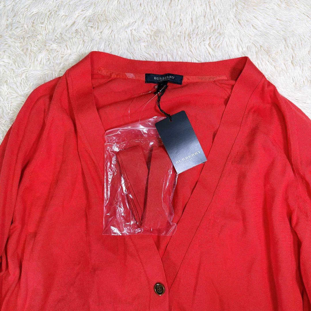 【新品タグ付き】バーバリーロンドン　ホースロゴ　2XLサイズ　ベルト付　レッド