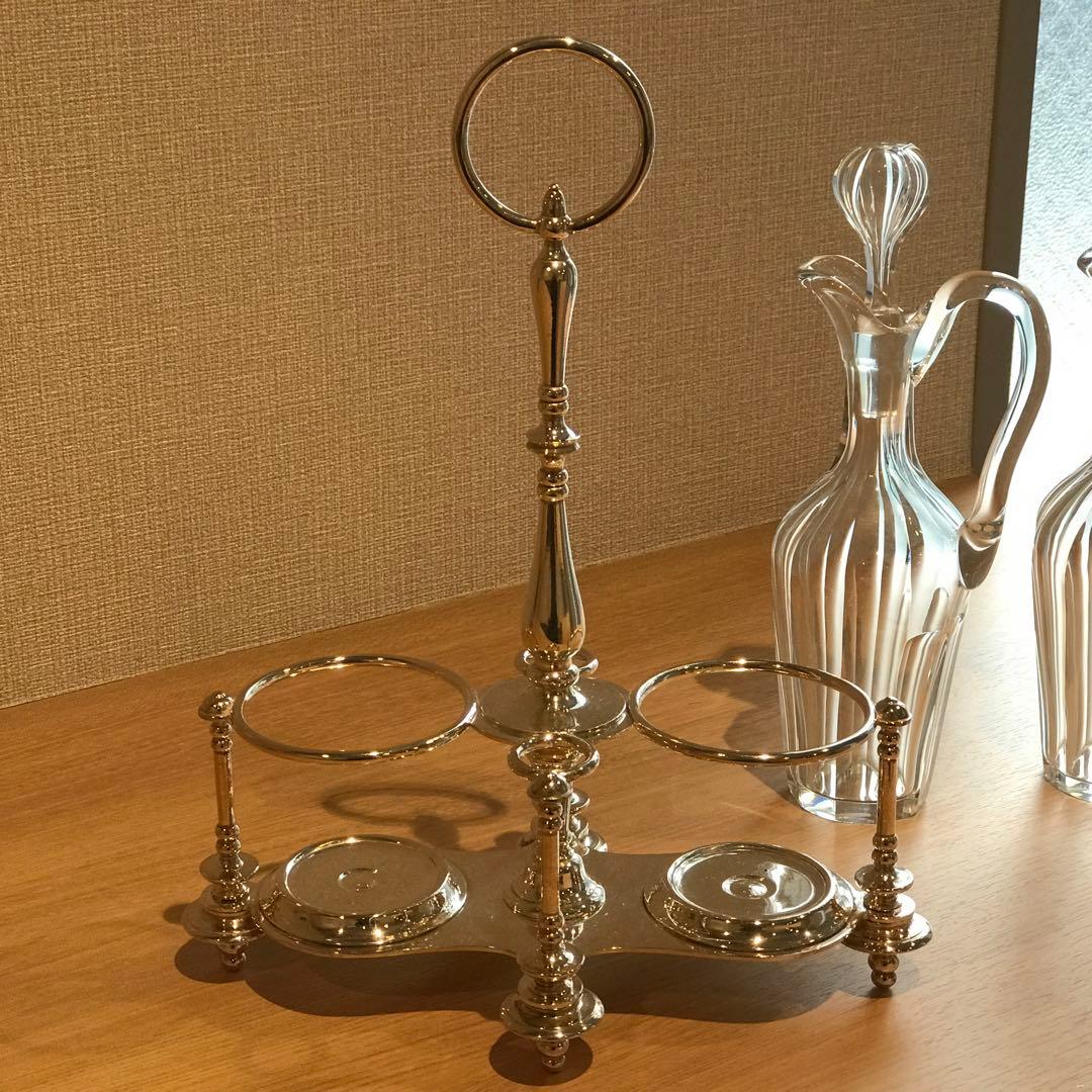 美しい輝きオールドバカラBaccaratクルーエット調味料入れ&クリストフル稀少