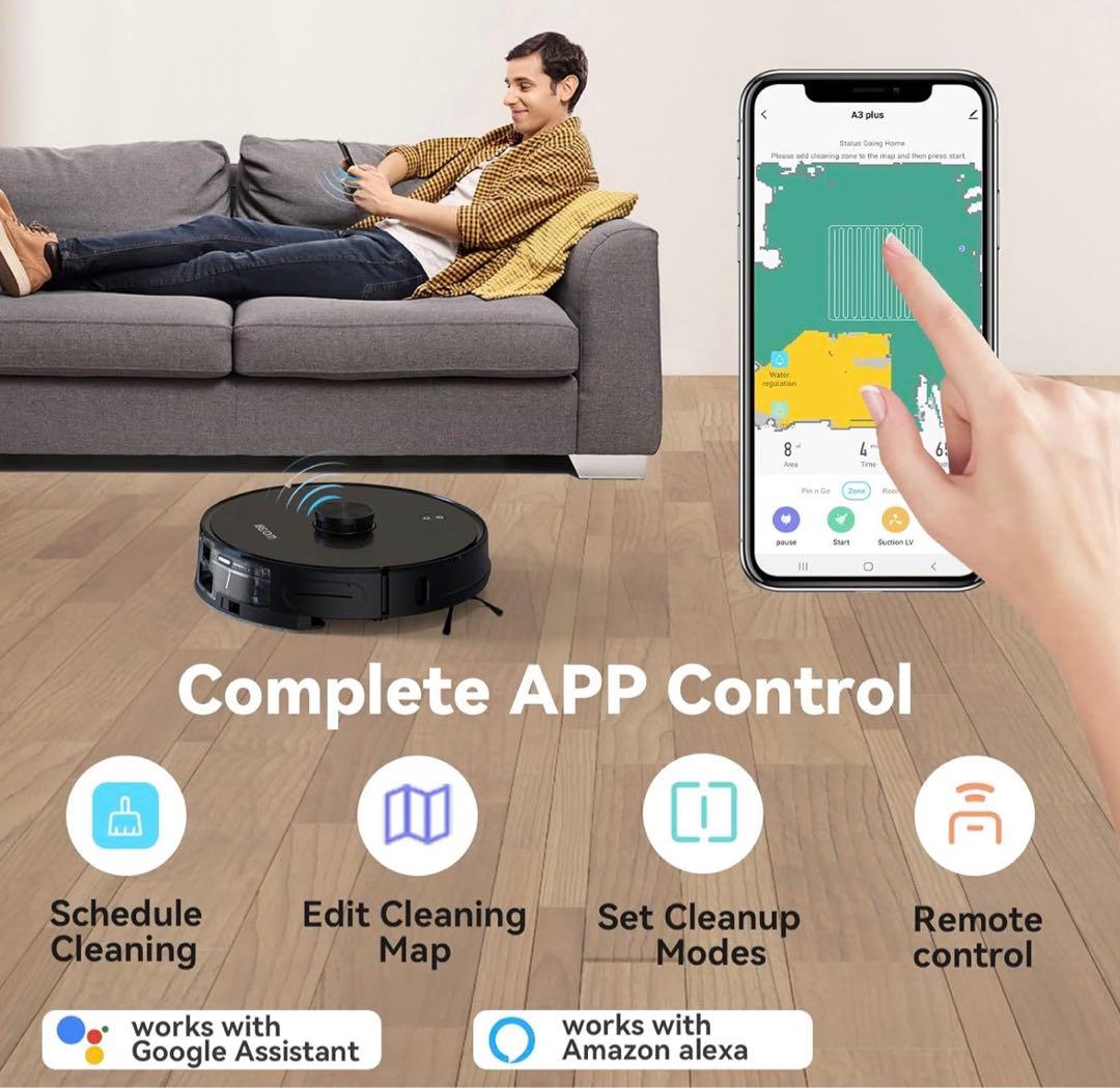 【新品】ロボット掃除機 3L自動ゴミ収集3-in-1吸引・掃除・水拭き