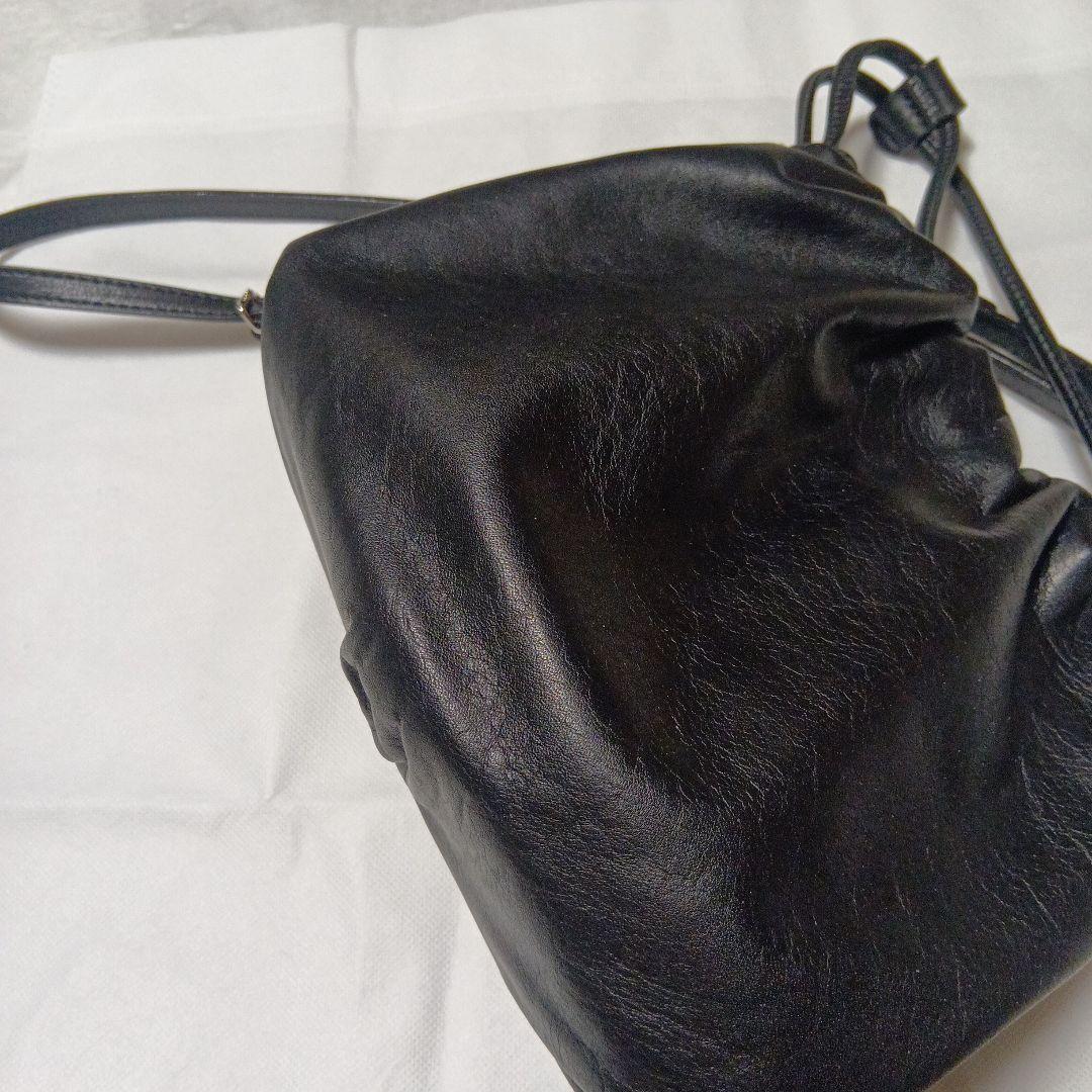 russet レザー巾着 4WAYショルダーバッグ　ブラック　ラシット