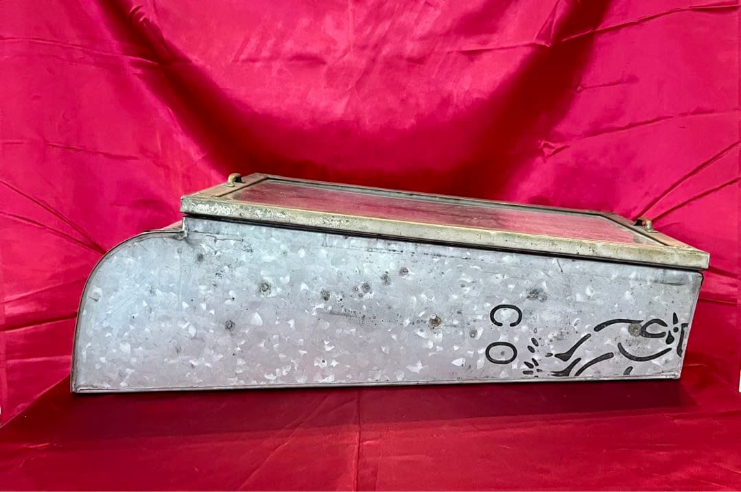 【アンティーク】昭和レトロ ブリキ ガラスショーケース スマートケース 駄菓子屋