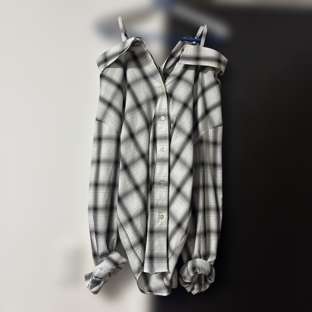 オンブレラメチェックアシメシャツ　フライアイディー