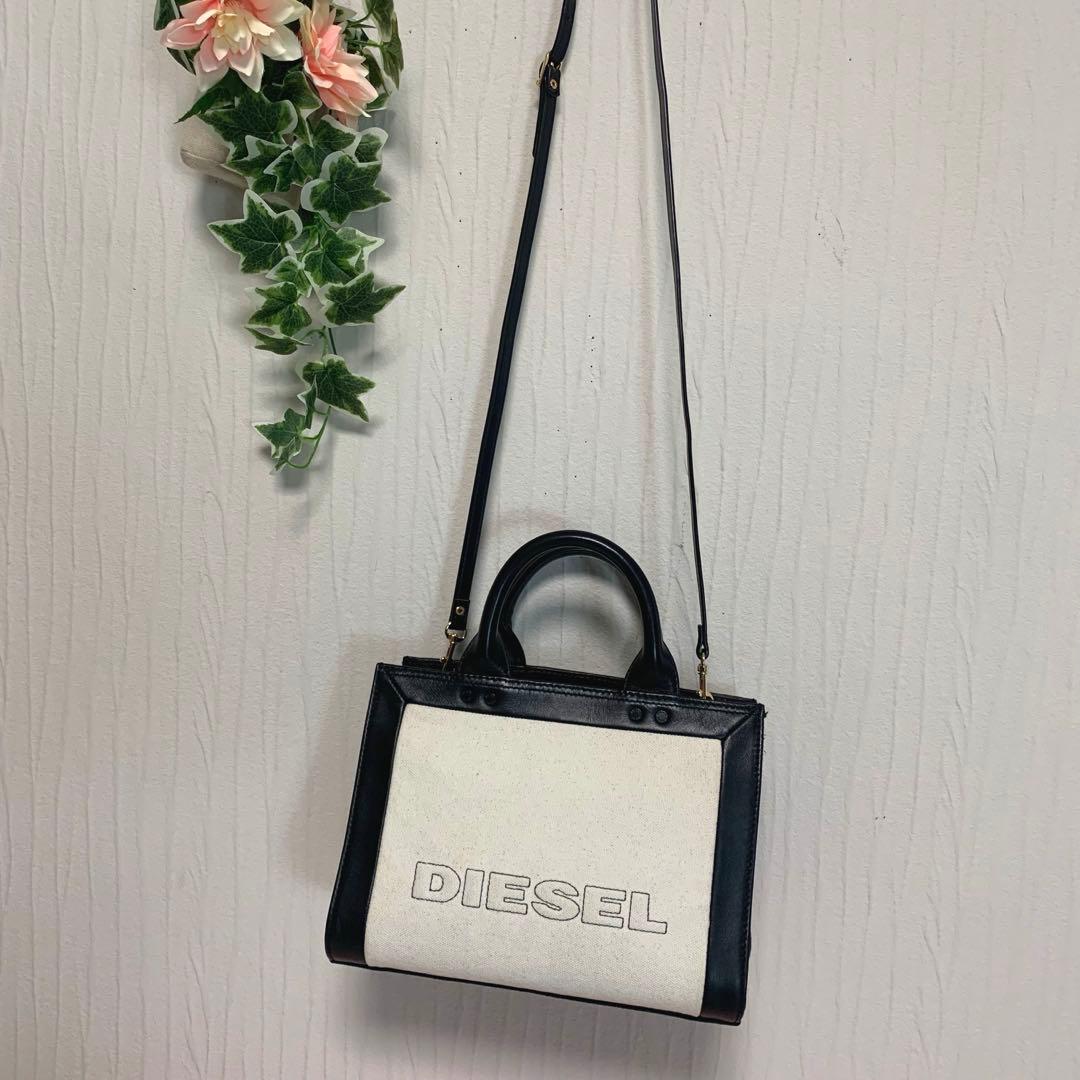専用♡DIESEL【フラシ サンボニー】レザー キャンバス トートバッグ