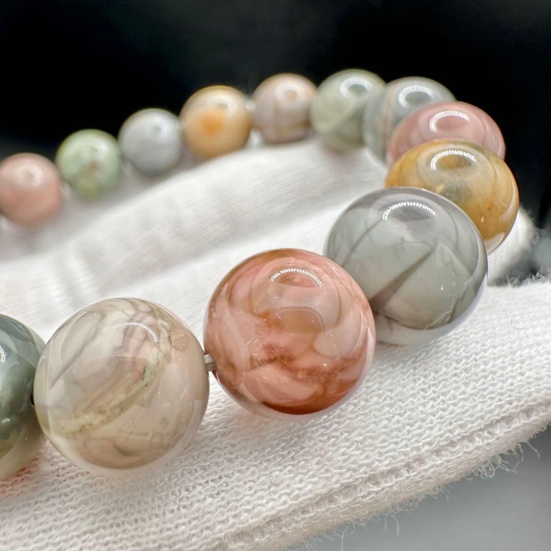 可愛いマカロンカラー！　パステルカラー　アラシャンメノウ　ブレスレット