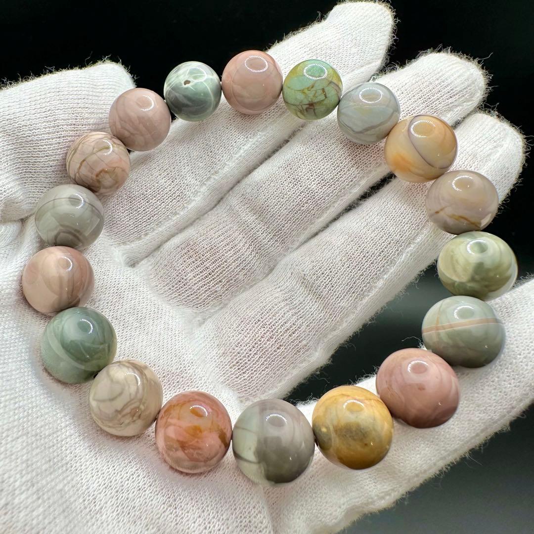 可愛いマカロンカラー！　パステルカラー　アラシャンメノウ　ブレスレット