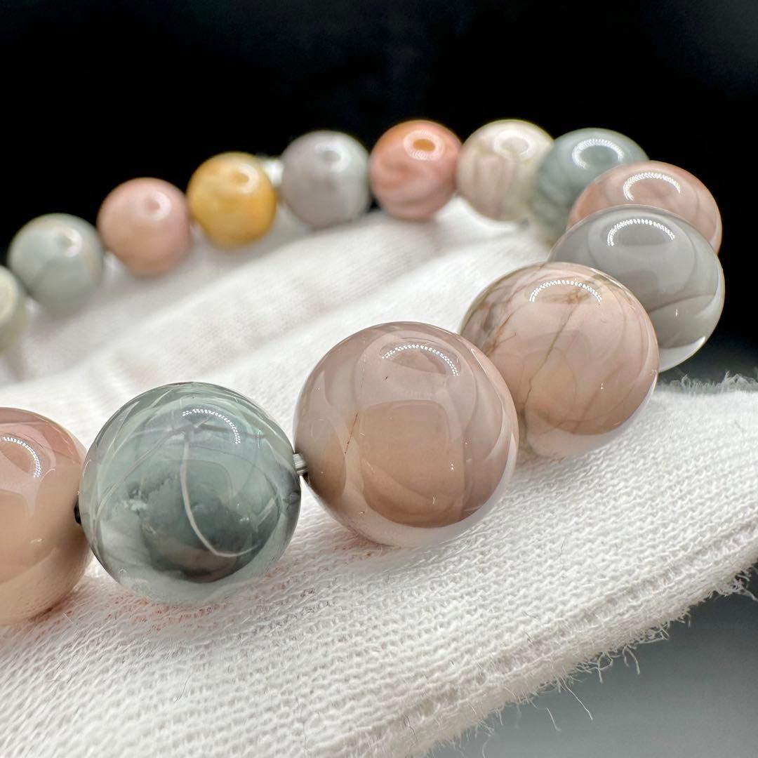 可愛いマカロンカラー！　パステルカラー　アラシャンメノウ　ブレスレット