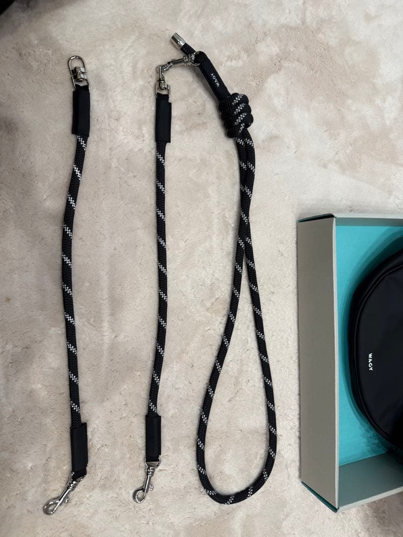 WAGY リード付きお散歩バッグ 多頭用リード付き