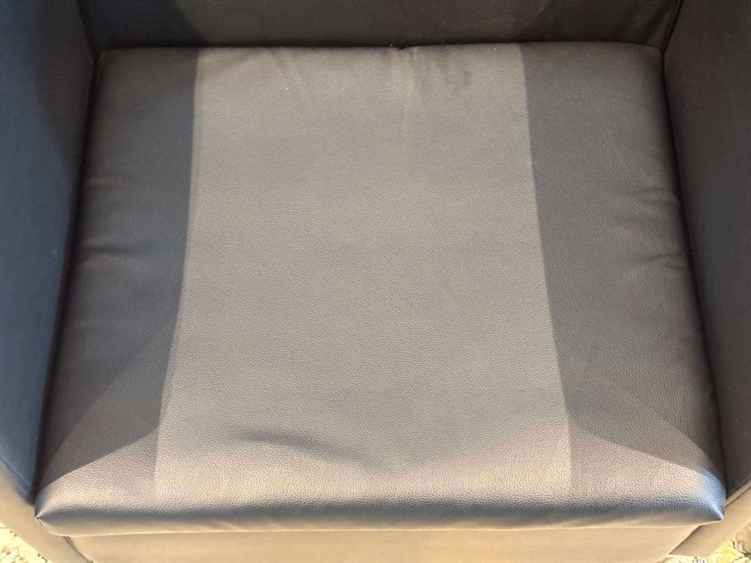 ②ブラック モダン 1人掛けソファ 1Pソファ 合皮レザー アンティーク SG