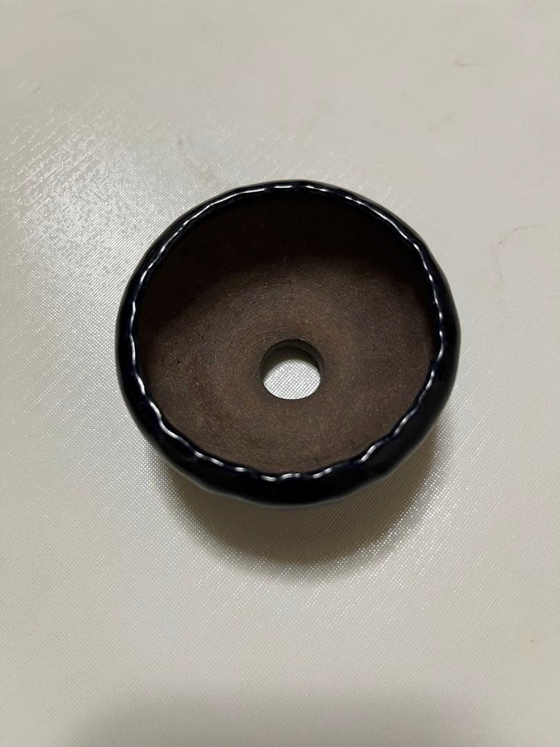 初代平安東福寺　瑠璃釉　手びねり　小品丸鉢