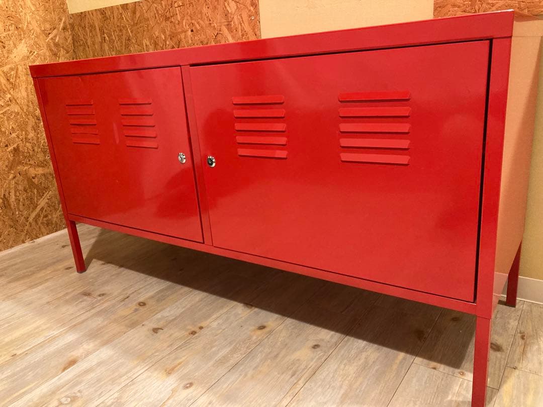 ぬかみそ　【廃盤品】IKEA PS スチールキャビネット レッド