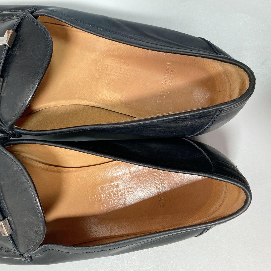 HERMES エルメス コンスタンス ローファー Hロゴ 革靴 37 1/2