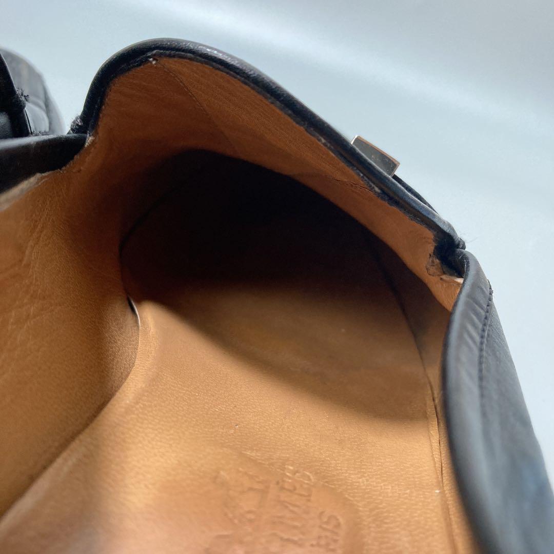 HERMES エルメス コンスタンス ローファー Hロゴ 革靴 37 1/2