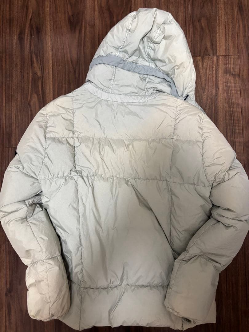 STONE  フード付きダウンジャケット ライトグレー