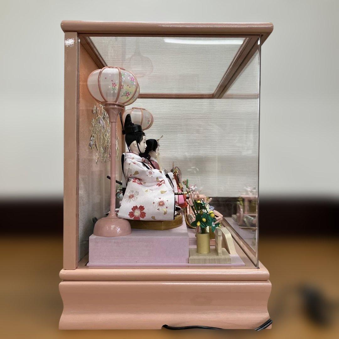 N544【美品】ケース入り雛人形 親王飾り オルゴール・灯り付き 2024年購入