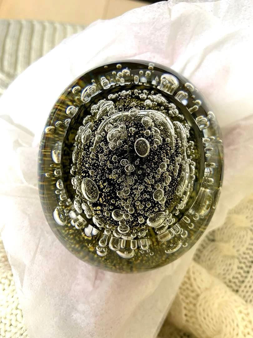 美品　黒木国昭　花器　桜流し　桜雨　金彩銀彩　クリスタル　花瓶　置物