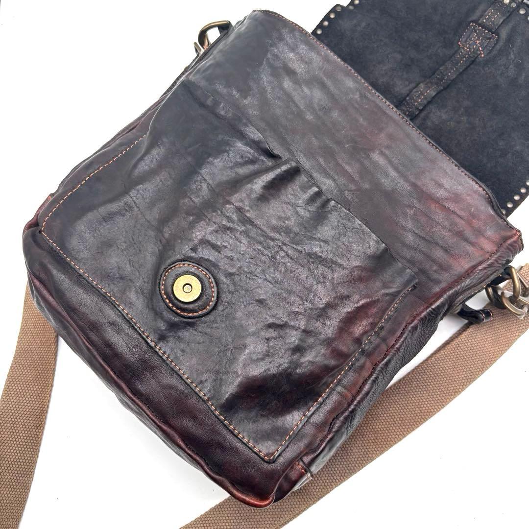 ✨激レア✨ カンポマッジ　ショルダーバッグ　スタッズ　2way　ビンテージ　焦茶