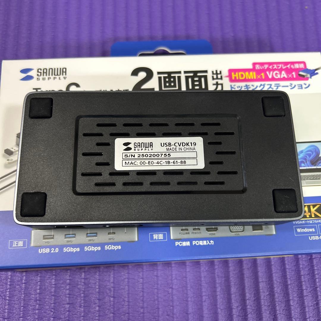 SANWA SUPPLY USB-Cドッキングステーション 4K対応
