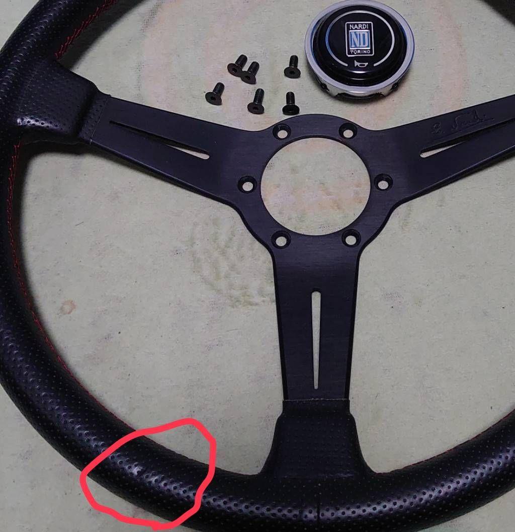 NARDIスポーツ36 Φブラック パンチングレザーレッドステッチ