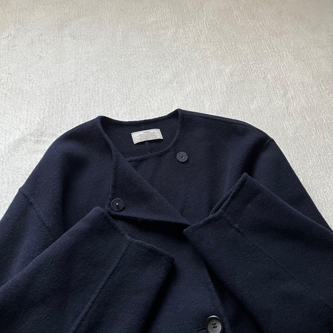 ジャーナルスタンダード レリューム ウールナイロン リバー ミドルコート 紺