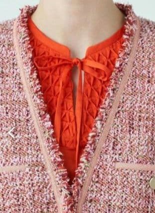 【美品】Ballsy スラリットヤーンツイード Vカラージャケット