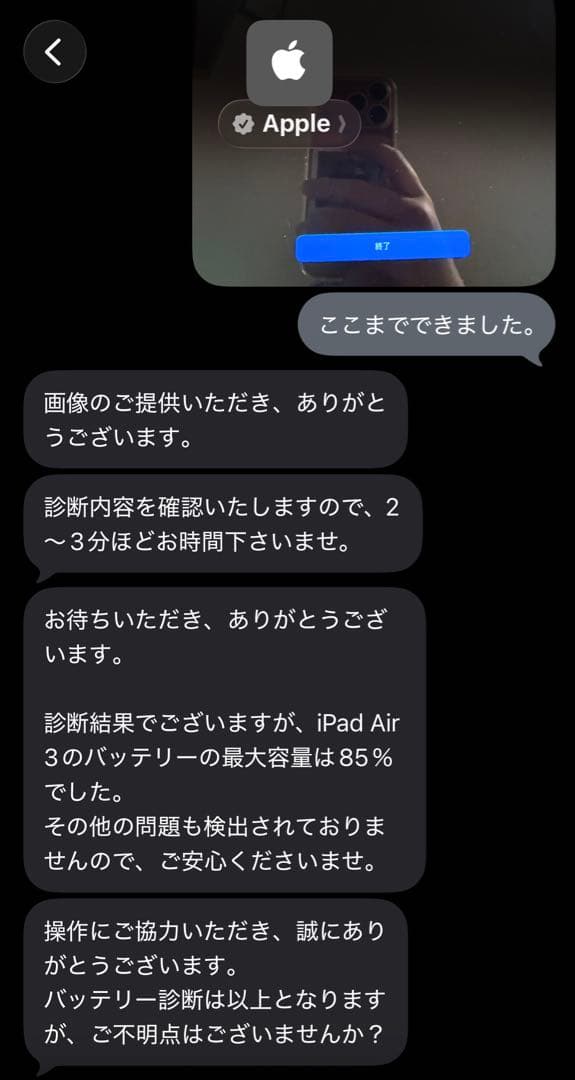 iPad Air3 64GB Wi-Fi / バッテリー85% / 動作良好