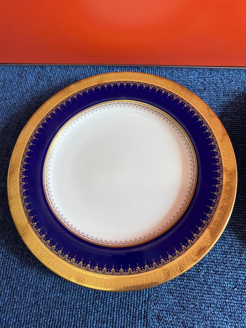 1386  ナルミ　瑠璃片葉金蝕　皿　2客