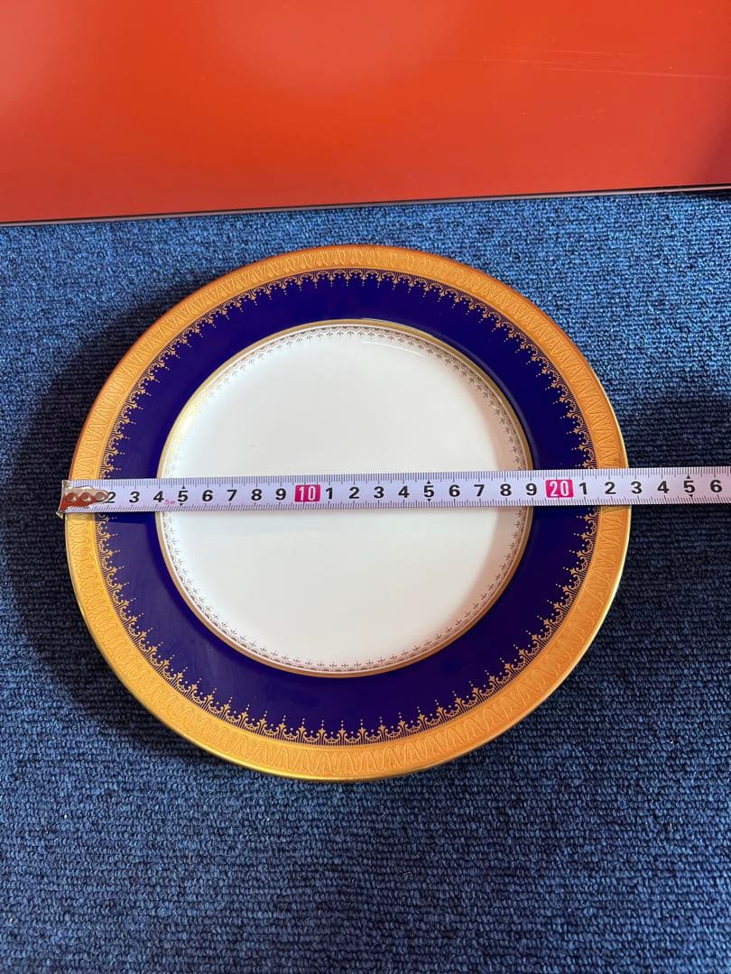 1386  ナルミ　瑠璃片葉金蝕　皿　2客