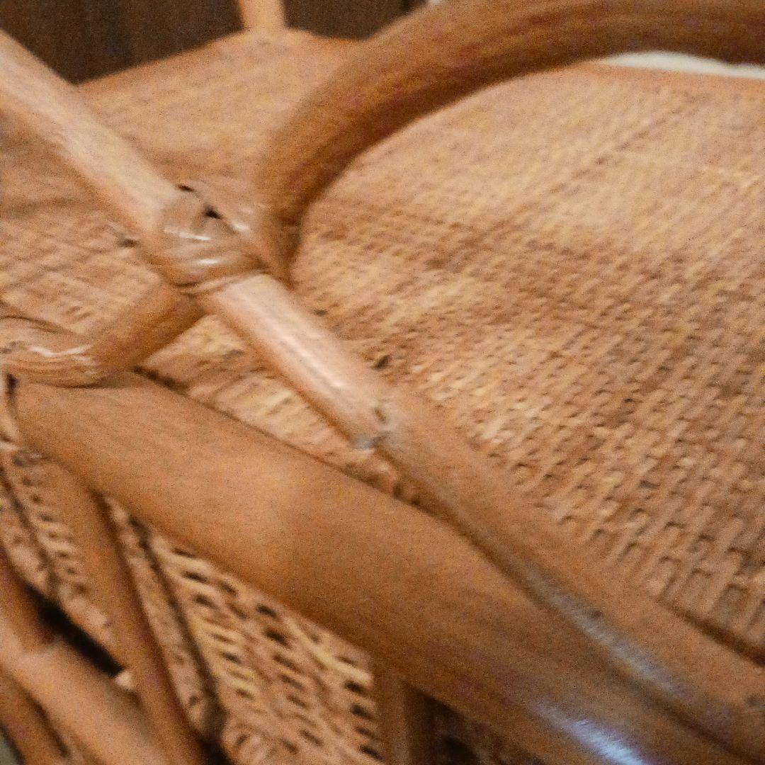 ラタン　　収納棚　　４段　　藤家具　　　　キャスター付き