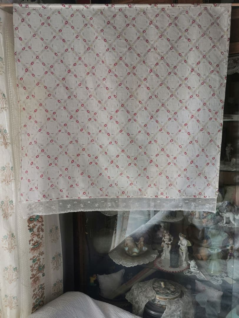 アンティークトレリスローズ花柄フレンチファブリック 花舞レース装飾カーテンパネル