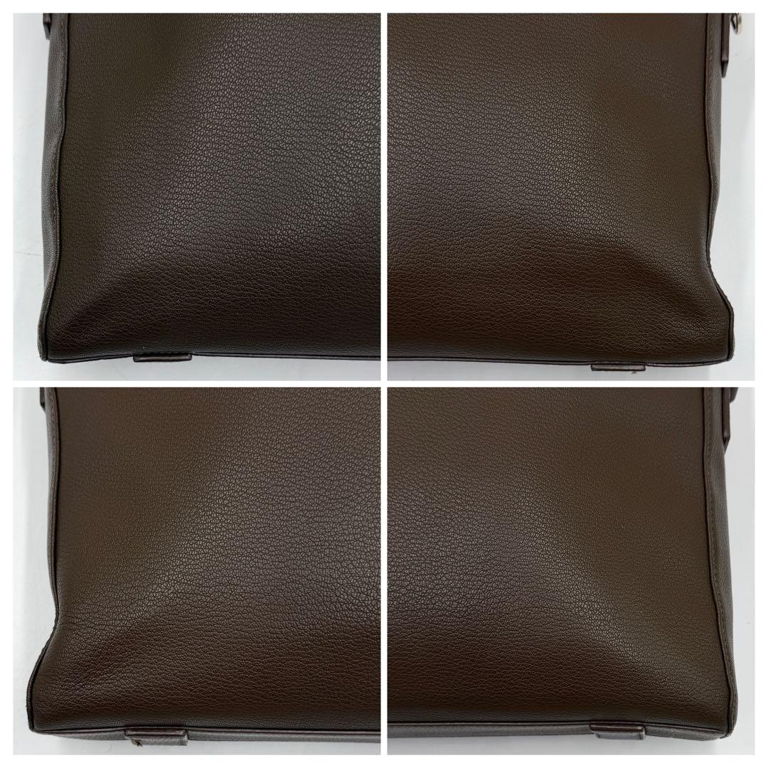 【美品】ポールスミス ビジネスバッグ インセット マルチストライプ ブラウン