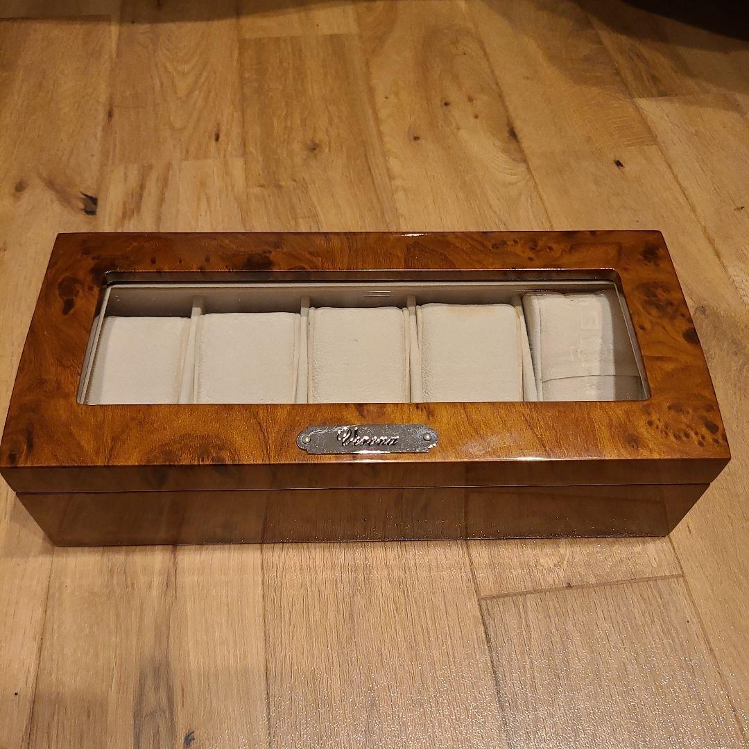 正美堂時計店　木製時計収納ケース　5本収納