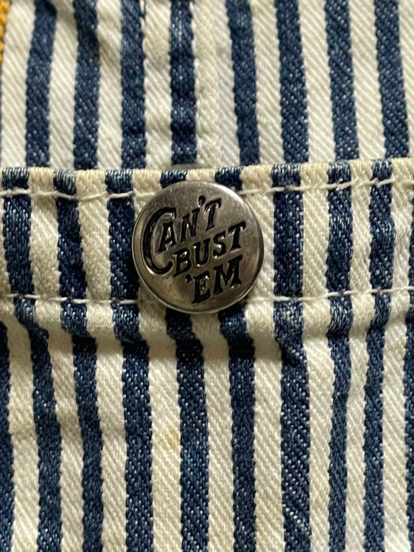 50s キャントバステム オーバーオール ヒッコリー W94cm ゴールド 左向