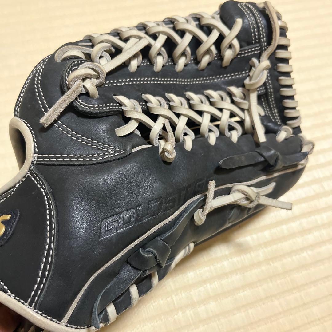 美品　アシックス　軟式　グローブ　黒　②