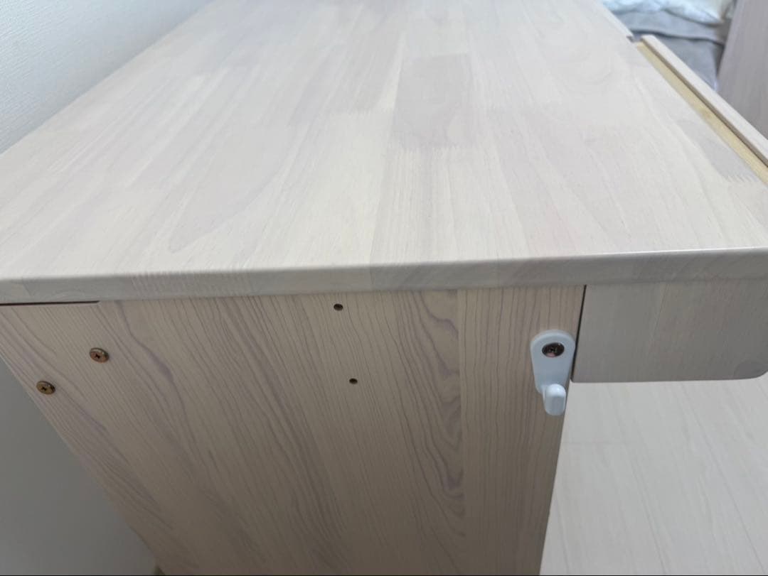 学習机　ホワイト2引き出し付き 幅950mm