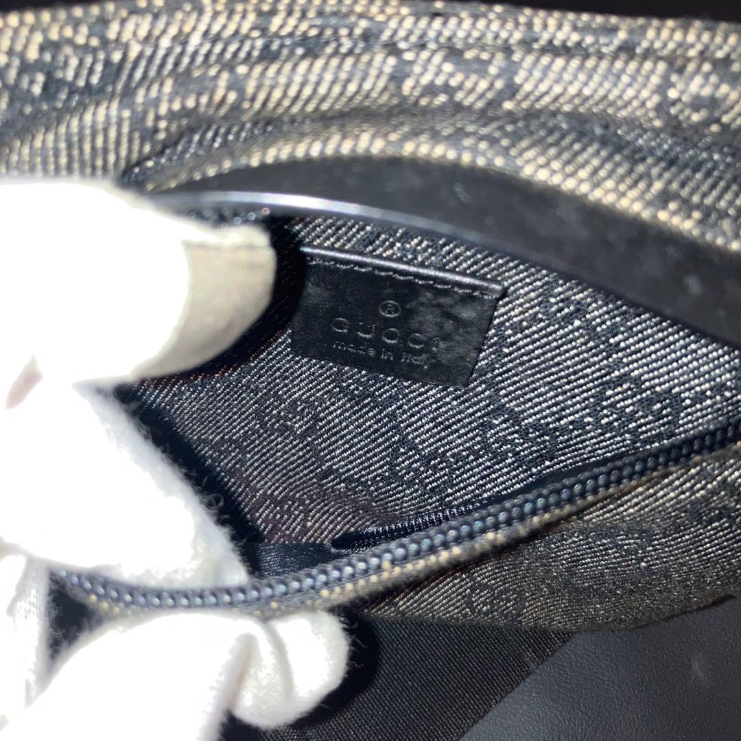 専用　良品　グッチ ボディバッグ GG キャンバス レザー ウエストポーチ