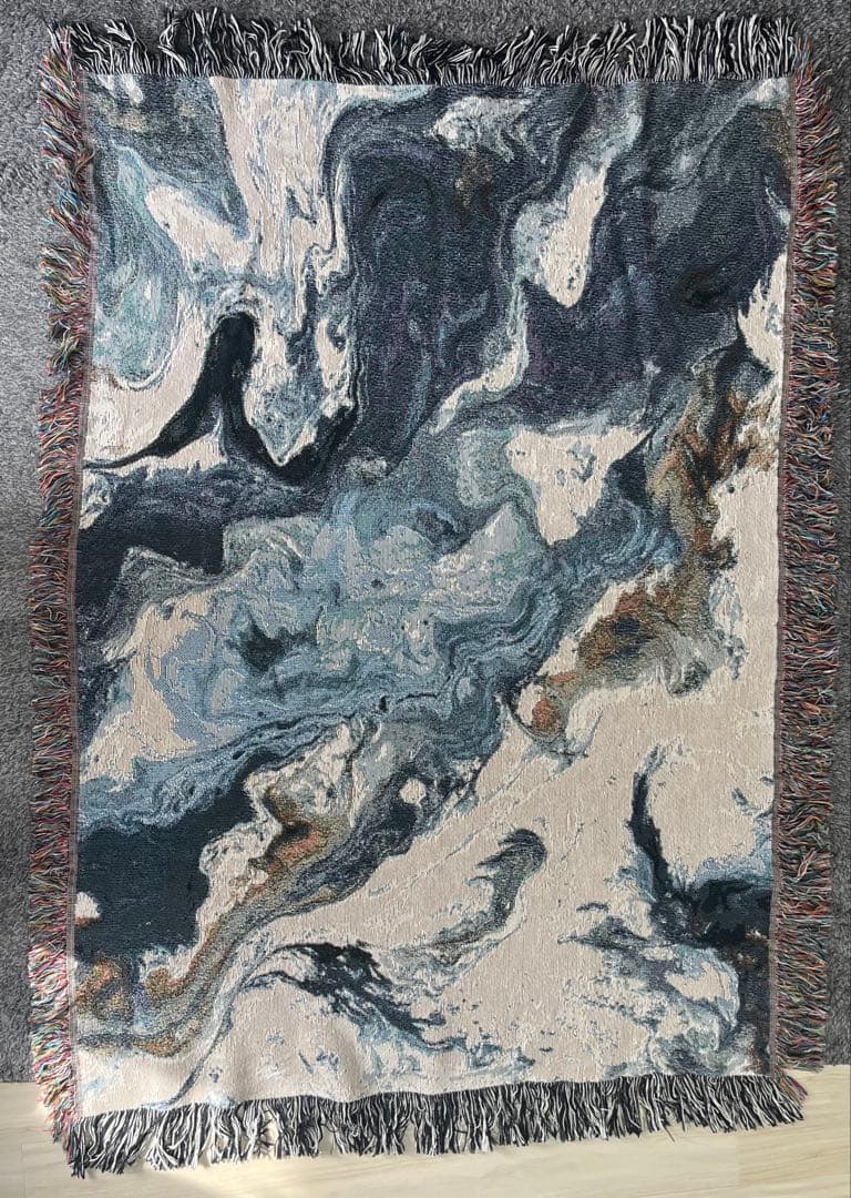 imperf ブランケットMarble Woven Throw Blanket