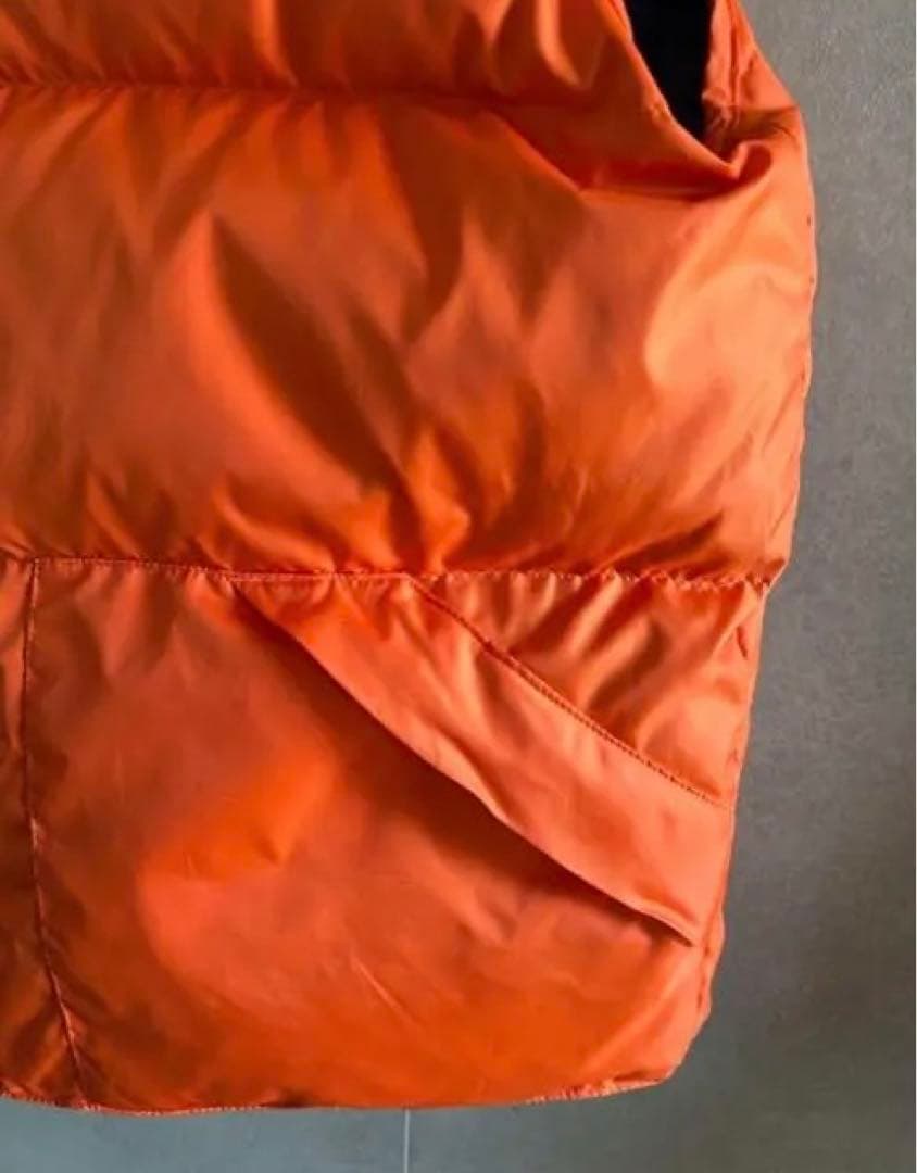 LL Beanネイビー オレンジ ダウンベスト リバーシブル アウトドアLサイズ