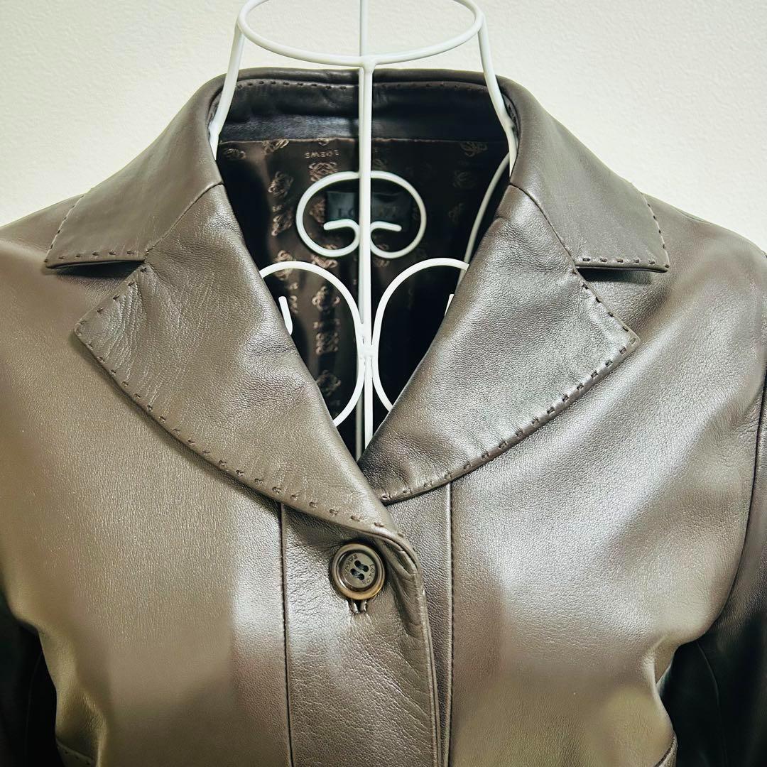 【最高級レザー】ロエベ レザージャケット スペイン製　レディース　size40