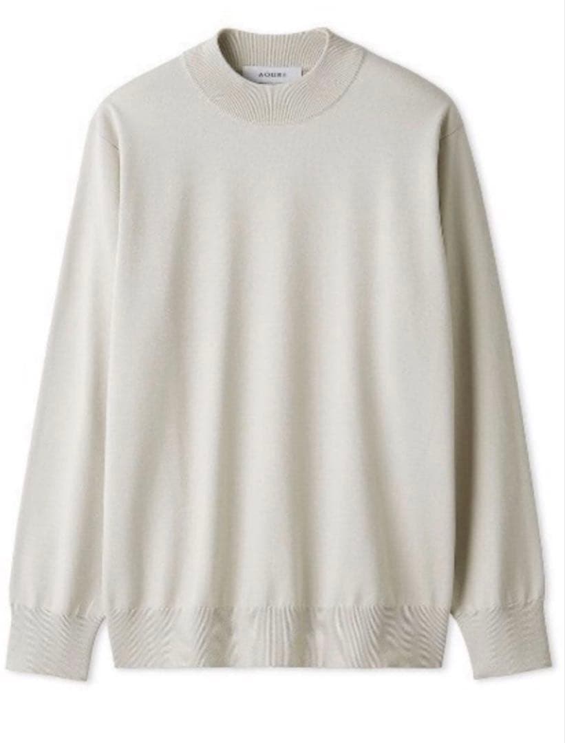 ★新品AOURE WASHABLE PACK KNITモックネック　 ホワイト