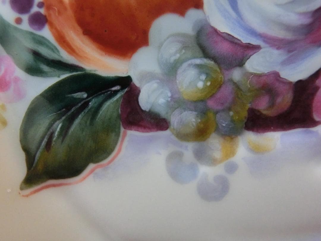 【マイセン】陶板画・卓上の果実花文